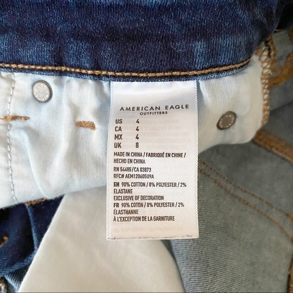 American Eagle Hi Rise Shortie Distressed Shorts - Picture 5 of 12